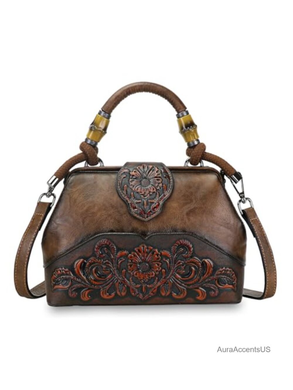 Vegan Leather Satchel Top Handle Crossbody Shoulder Bag Medium Tote